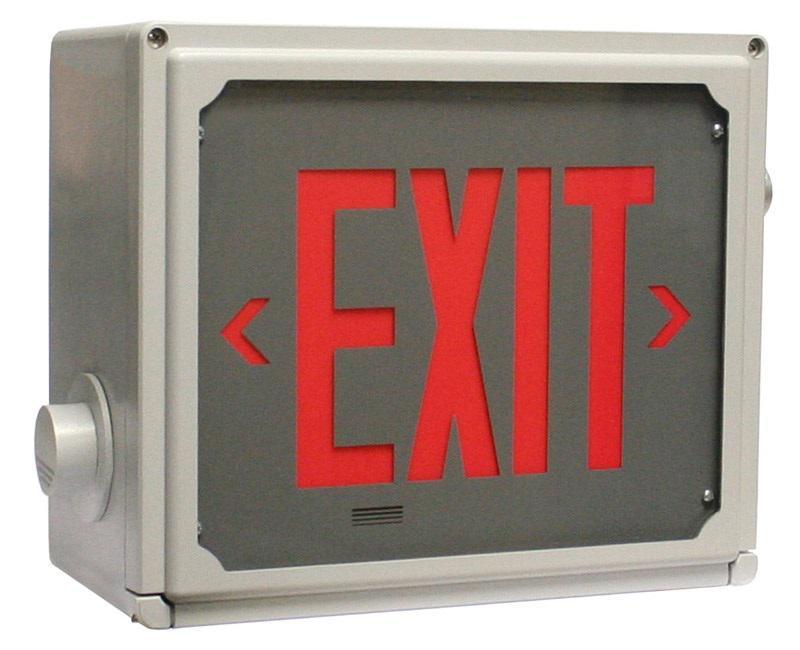 Hazardous Location LED Exit, AC Only, Green Letters, Smart Charger